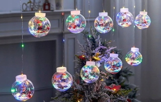 Okenná dekorácia - ZÁCLONY GULE STARS LED girlanda MULTICOLOR 3M